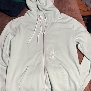 Mint Green Zip-Up Hoodie
